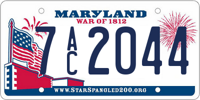 MD license plate 7AC2044