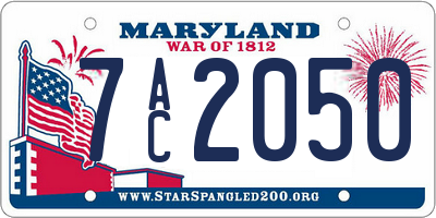 MD license plate 7AC2050
