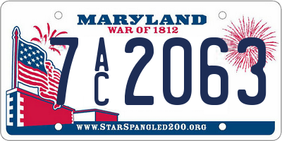 MD license plate 7AC2063