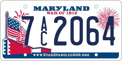 MD license plate 7AC2064