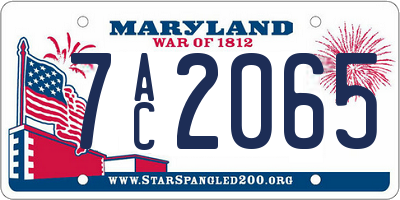MD license plate 7AC2065