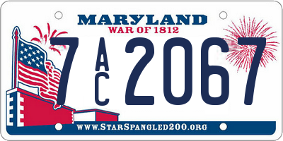 MD license plate 7AC2067