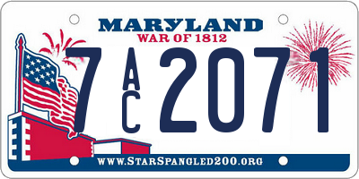 MD license plate 7AC2071