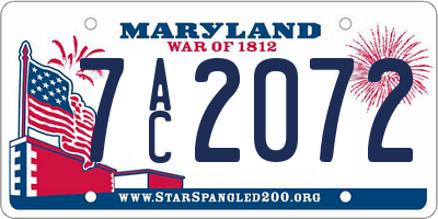 MD license plate 7AC2072