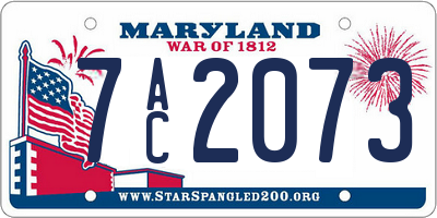 MD license plate 7AC2073