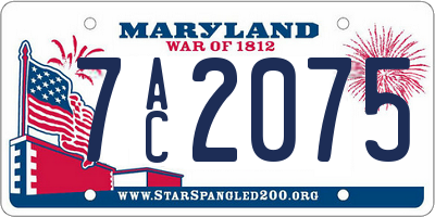 MD license plate 7AC2075