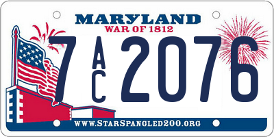 MD license plate 7AC2076