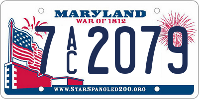 MD license plate 7AC2079