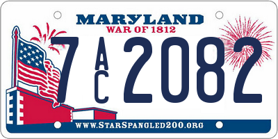 MD license plate 7AC2082