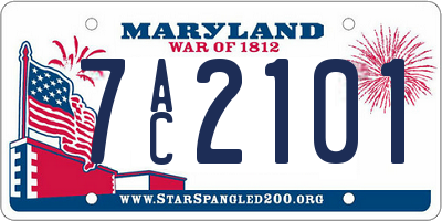 MD license plate 7AC2101