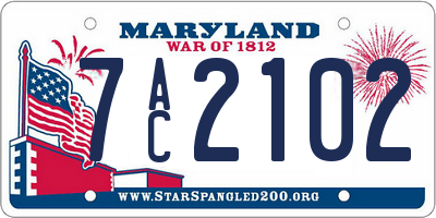 MD license plate 7AC2102