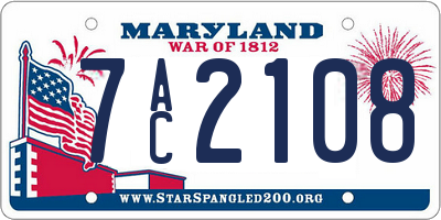 MD license plate 7AC2108