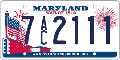 MD license plate 7AC2111