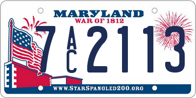 MD license plate 7AC2113