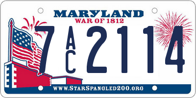 MD license plate 7AC2114