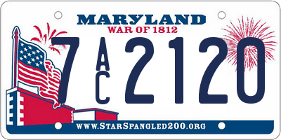 MD license plate 7AC2120