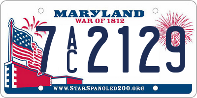 MD license plate 7AC2129