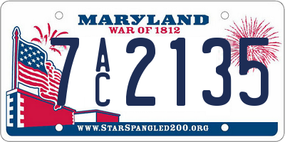 MD license plate 7AC2135