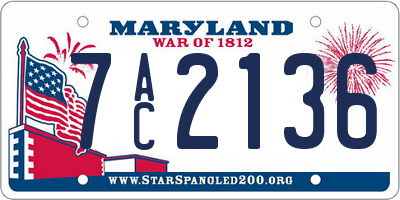 MD license plate 7AC2136