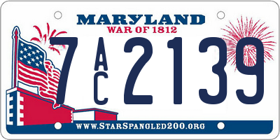 MD license plate 7AC2139