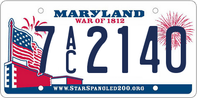 MD license plate 7AC2140
