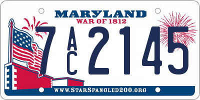 MD license plate 7AC2145