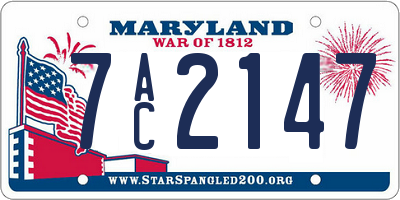 MD license plate 7AC2147