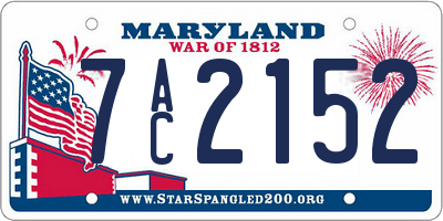 MD license plate 7AC2152