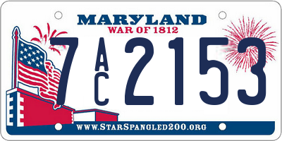 MD license plate 7AC2153