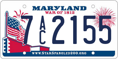 MD license plate 7AC2155