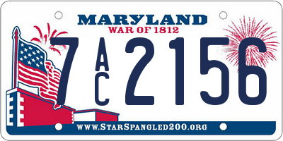 MD license plate 7AC2156