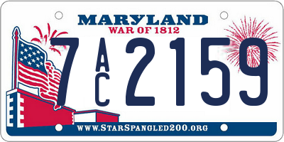 MD license plate 7AC2159