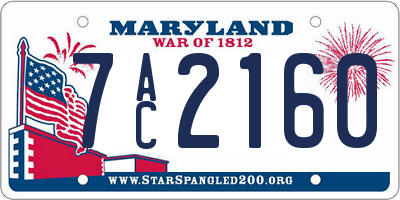 MD license plate 7AC2160