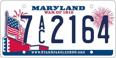 MD license plate 7AC2164