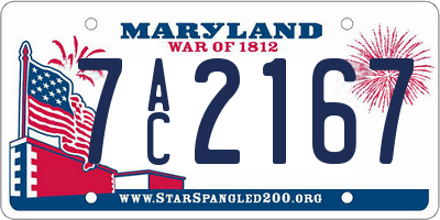 MD license plate 7AC2167