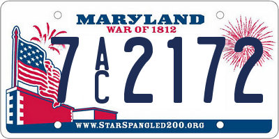 MD license plate 7AC2172