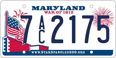 MD license plate 7AC2175