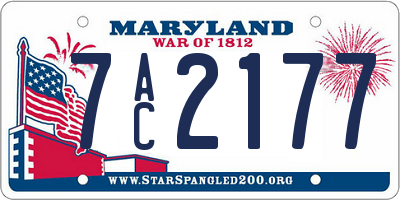 MD license plate 7AC2177