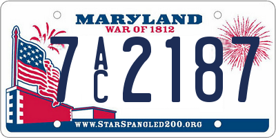 MD license plate 7AC2187
