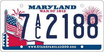 MD license plate 7AC2188