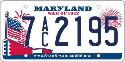MD license plate 7AC2195