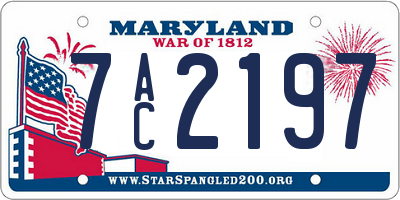 MD license plate 7AC2197