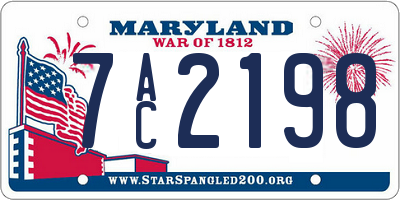 MD license plate 7AC2198