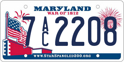MD license plate 7AC2208