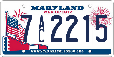 MD license plate 7AC2215