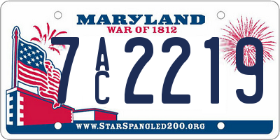 MD license plate 7AC2219