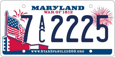 MD license plate 7AC2225