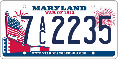 MD license plate 7AC2235