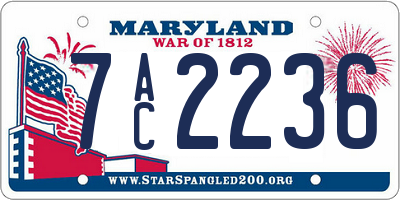 MD license plate 7AC2236