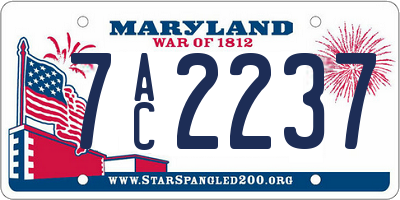 MD license plate 7AC2237